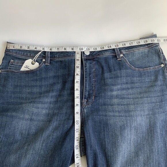 Seven7 Embroidered Hem Limited Edition Straight Leg Jeans Blue 22 - Picture 6 of 11